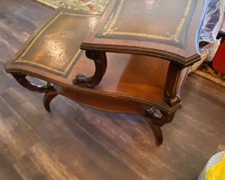 Antique handmade stool with inlay. 