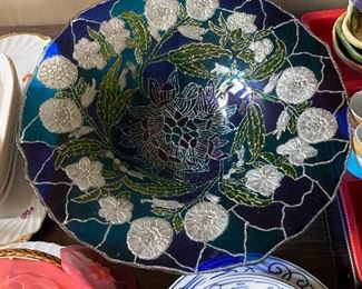 Unmarked glass decorate bowl