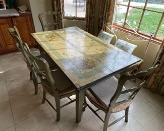 Imported French farmhouse style kitchen table and chairs
