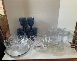 Lot of Glassware including drinking glasses, serving dishes, candy dishes and more. https://ctbids.com/#!/individualEstateSales/316/9887