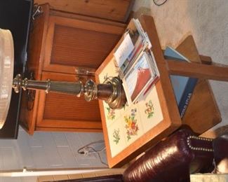 pair of tile top end tables