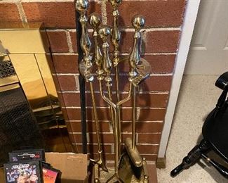 Brass Fireplace Set