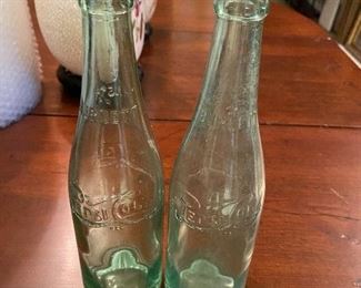 Two Burnett Double Dot Pepsi Bottles