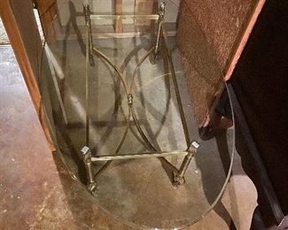 Mid-century Brass and Glass Top Coffee Table