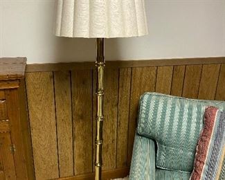 Mid-century Brass Bamboo Standing Lamp