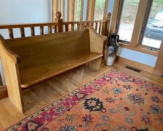 Primitive pine church pew