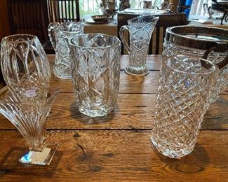 Waterford and antique American cut glass pieces