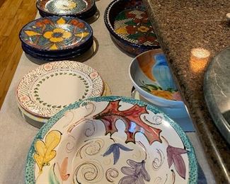 Lovely pottery plates, from Portugal, Italy, and Poland