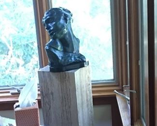 "Head of Lust" by August Rodin Cast by Rudier Fonder    mounted on  pedestal