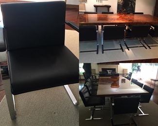 16 BRNO CHAIRS  Designed by Mies Van Der Rohe                 Black Leather and Chrome, mint condition!