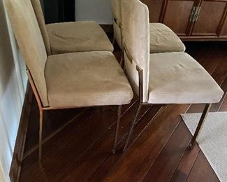4 Italian Suede and chrome Chairs