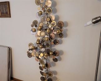 $600.00, MCM Metal wall sculpture 5.5' VG condition, can hang vertical or horizantol