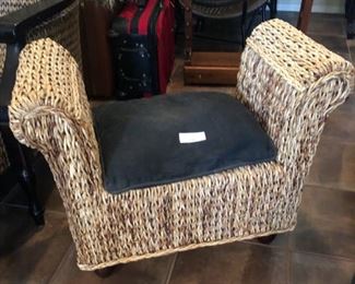 Woven Rattan Seat with Arms