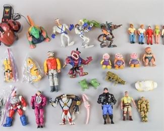 16	Grouping of 70's and 80's Action Figures and Toys	A grouping of 31 action figures from the 1970's to 1990's. Figures of interest include Earthworm Jim, Cops n' Crooks, and 6 Fisher Price dolls. Good condition overall.
