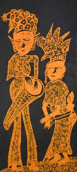 138	African Style Batik Man & Woman	Signed Muni. 70"H x 32 1/4"L
