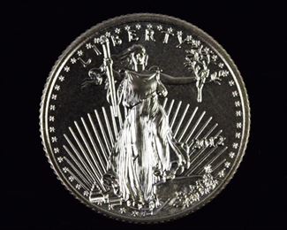 339	Walking Liberty Gold Coin	A 2012 $5 Walking Liberty gold coin. Coin contains 3.11 grams of gold. Good condition.
