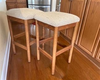 PRICE:$45                                                                                             Two upholstered barstools. 16 x 16 x 30