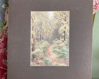 PRICE:$50 A Woodland Path by J E ORD 1920 7"X10"