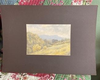PRICE:$50 Below Upleatham by J E ORD 1927 7"X10"WATERCOLOR