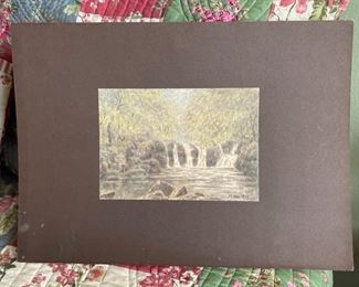PRICE:$50 Walker Mill Falls, Southland by J E ORD 1916 7"X10" WATERCOLOR