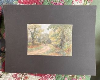 PRICE:$50 The Thirsk Road - Cotswold by J E ORD 1918 7"X10" WATERCOLOR