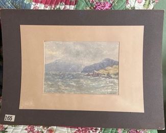 PRICE:$50 The Boat from Skye by J E ORD 1924 7"X10" WATERCOLOR