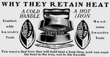 this was one of the ads from 1906 about this sad iron!