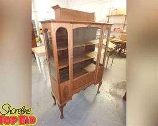Antique Walnut 3Tier Display Cabinet