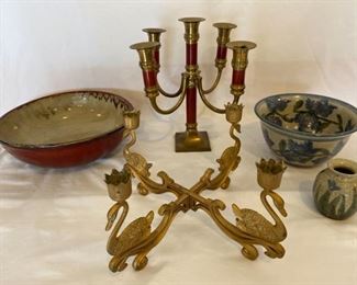Candelabras and Pottery