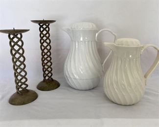 Candlesticks and Connoisserve Coffee Thermal Carafes