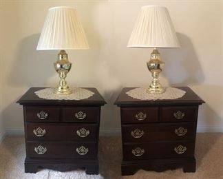 Pair of Nightstands by Kincaid Furniture Co., Plus Lamps