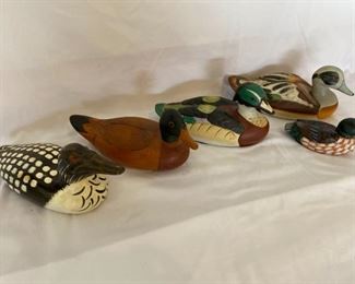 Wood Duck Decoys and Porcelain Ducks