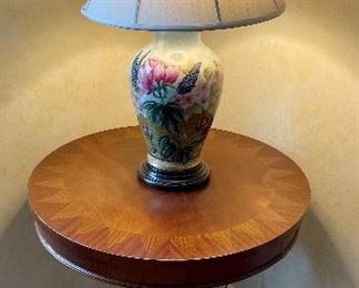 Floral painted lamp