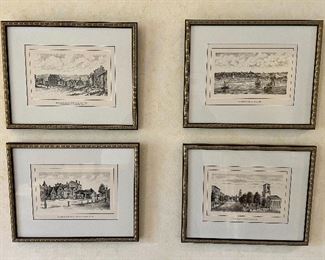 Four Black & White Old Albany Prints 