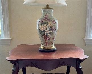 Painted floral lamp