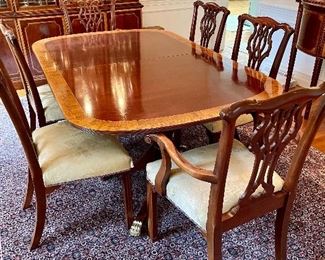 Councill Double Pedestal Dining Table with 6 Chairs 