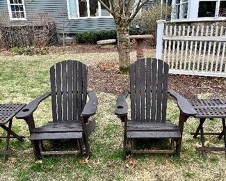 2 Adirondack chairs w/ 2 side tables by Outdoor Interiors