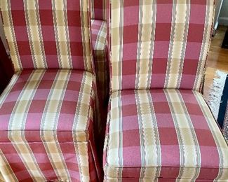 4 plaid slipper chairs