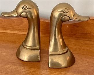 Brass duck bookends