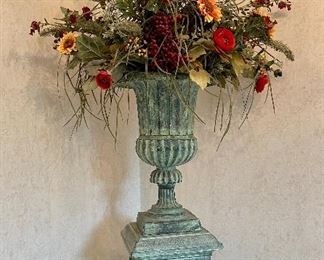 Green decorative urn