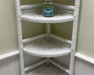 Wicker corner cabinet