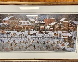 Town scene signed by Charles Wysocki