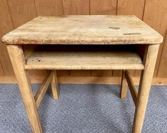 Vintage wooden school desk