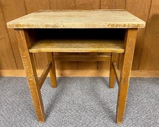 Second vintage wooden school desk