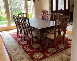 Bernhardt Table 2 leaves and pads $1500
8 Bernhardt Chairs $1500
Rug 9’7” x 13’8” $1200