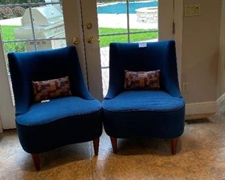 Pair of Blue accent Chairs $200