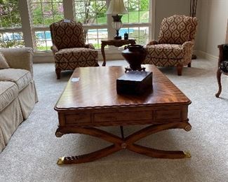 Sherrill Coffee Table $650
Pair of Pearson Chairs $1650 
Table $285
Lamp SOLD