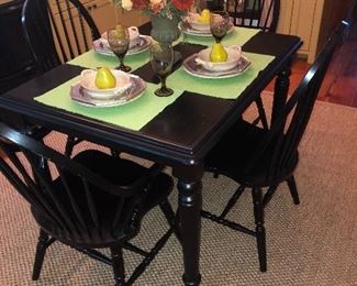Black Lion breakfast suite table with 4 chairs 48 x 35 x 31.