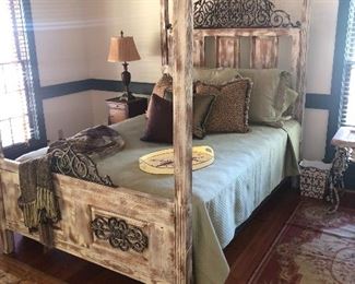 Custom made queen bed by Fable. Company uses panels from New Orleans and Charleston.