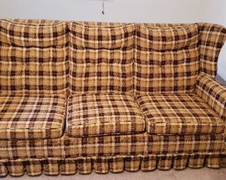 Mid-60s Ethan Allen Early American 7 Foot Couch - Recovered in Late 70s. Excellent Sleeping Couch! Very Sturdy